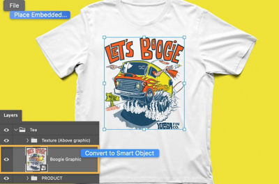 Mock up a t-shirt design with Adobe Photoshop.