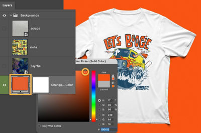 Mock up a t shirt design with Adobe Photoshop